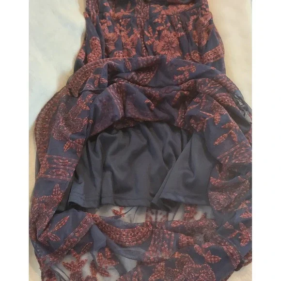 Altar'd State Womens Navy & Maroon Floral Lace Maxi Dress Size Medium NWT - Picture 10 of 14